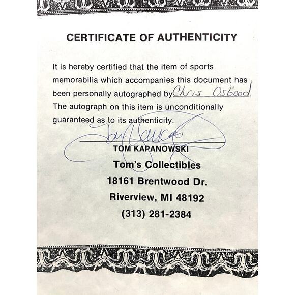 VTG Detroit Red Wings Chris OsGood #30 Hockey NFL Player Signed Autograph Plaque - Picture 11 of 13